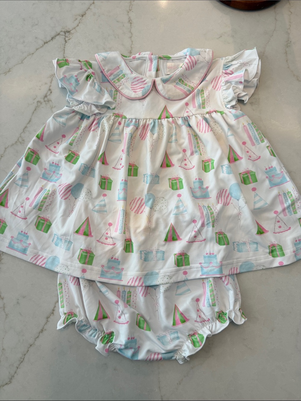 Cecil and Lou Party Print Dress & Bloomers - 2T